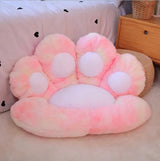 Coussin de siège en peluche patte d’ours gris et blanc avec dégradé doux et matière peluche patte d’ours fluffy