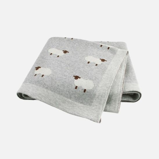 Grey Knitted Baby Blanket | Esther Baby