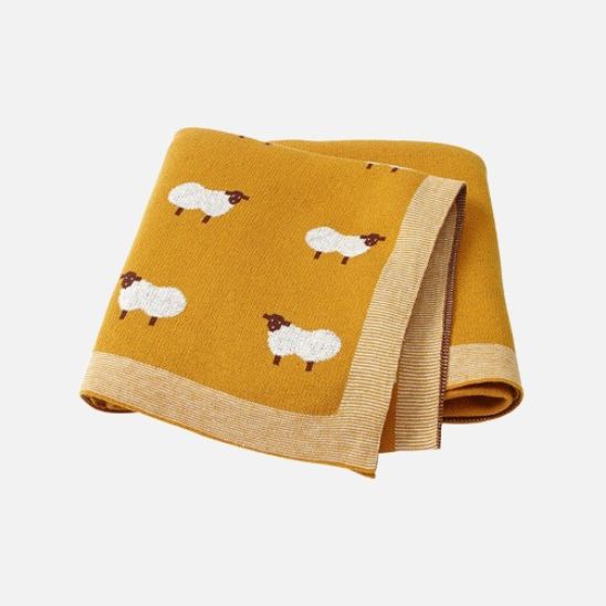 Yellow knitted baby blanket | Esther Baby