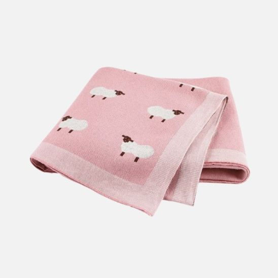 Pink knitted baby blanket | Esther Baby
