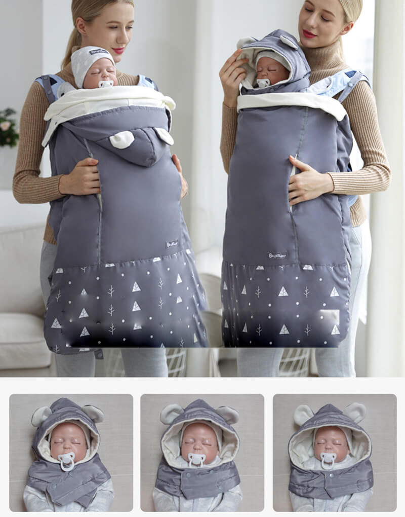 Sacco Termico Universale Invernale & Coperta per Passeggino (Pile Antivento)