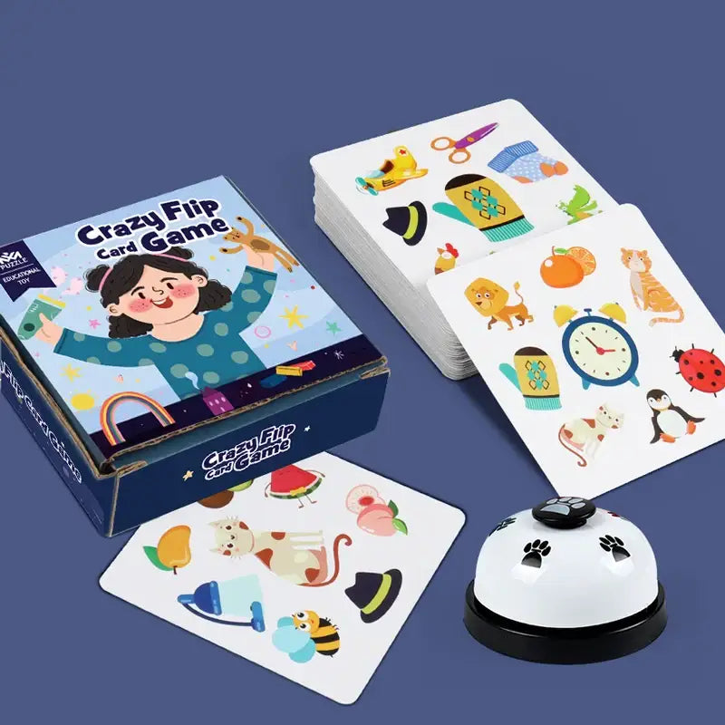Cloche à empreintes de pattes blanches et noires avec finition brillante pour crazy flip jeu de société visuel concentration