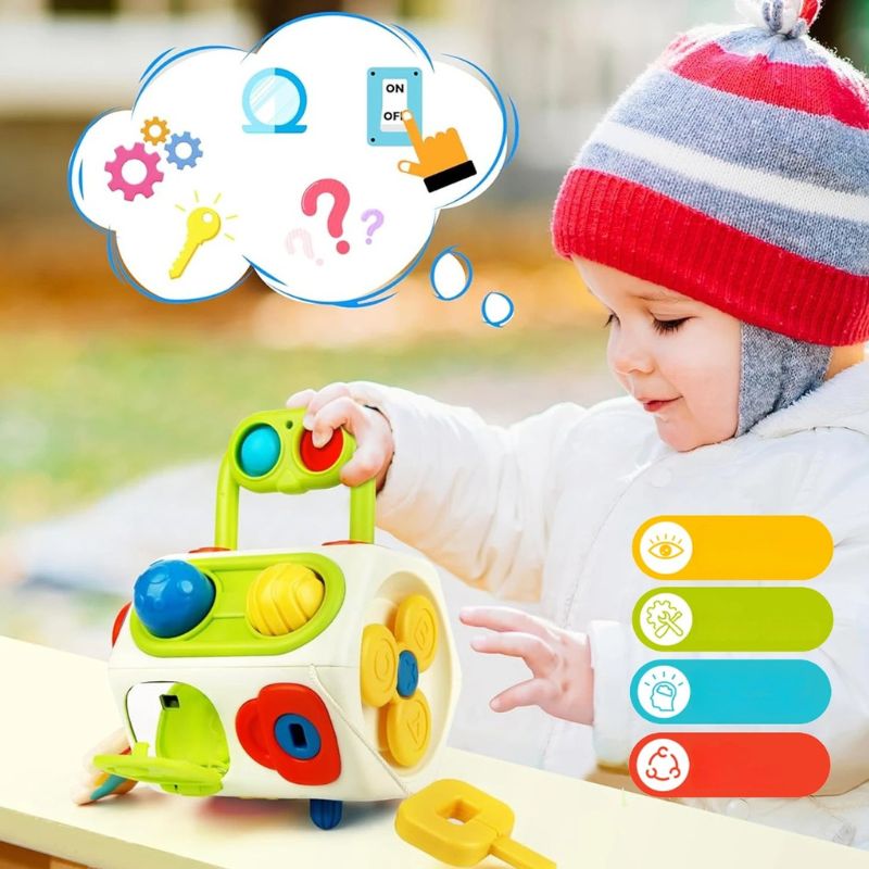 Cubo attività per neonati - Busy Cube di Attività Montessori 9 in 1