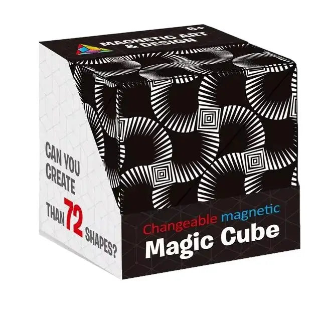 Boîte géométrique noire et blanche pour cube transformable antistress 70 formes puzzle anti-stress ultime