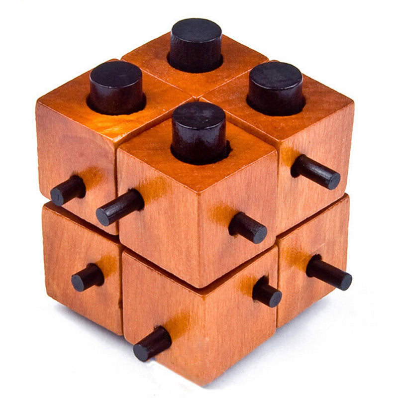 Casse-tête en Bois Cubes et Cylindres