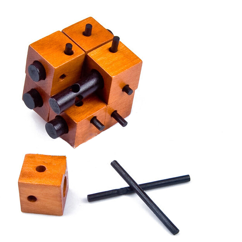 Casse-tête en Bois Cubes et Cylindres