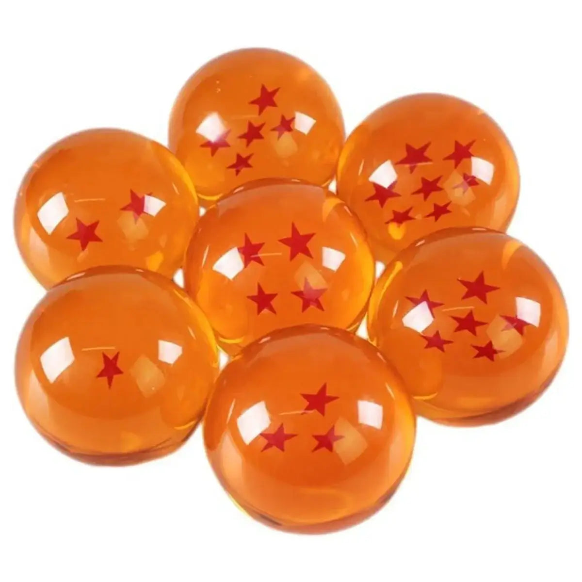 Orange boules de cristal dragon ball avec finition translucide et étoiles rouges pour décoration collectionnable
