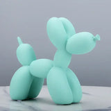 Figurine chien ballon en résine mint green à contours lisses et finition brillante pour décoration moderne