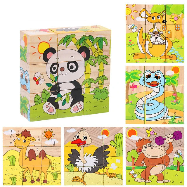 Cubo puzzle per bambini in legno