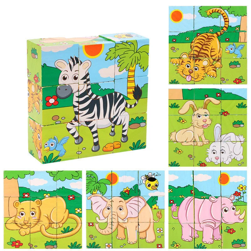 Cubo puzzle per bambini in legno