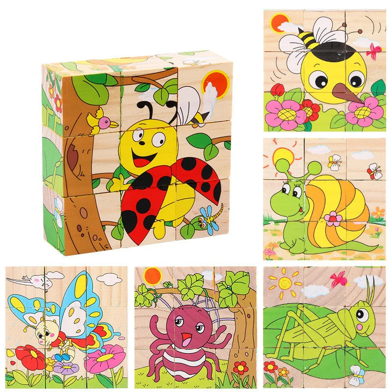 Cubo puzzle per bambini in legno