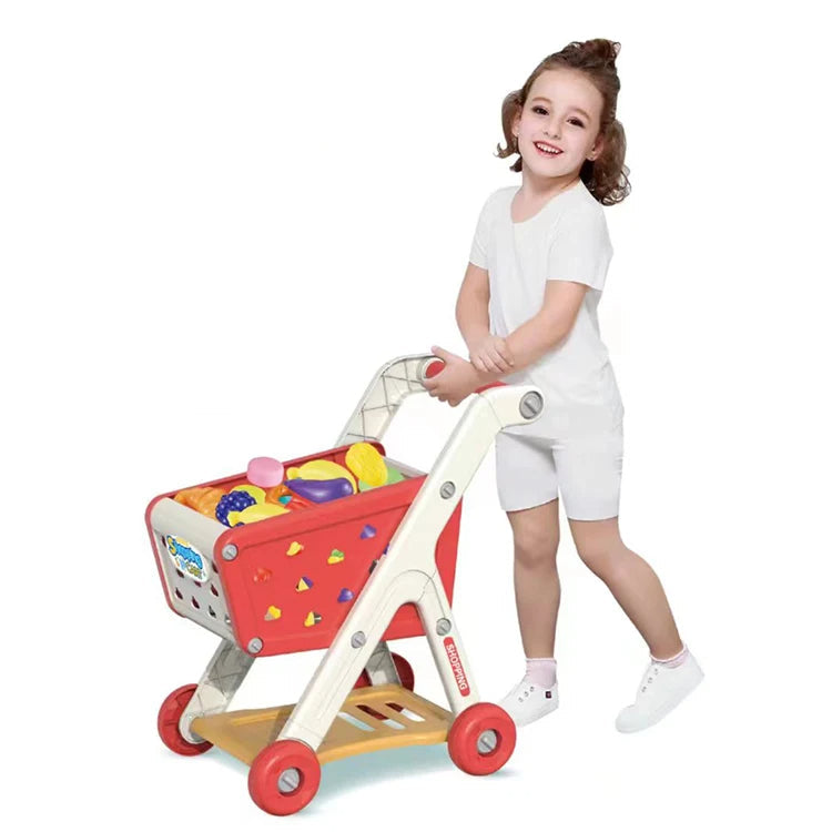 Carrello della Spesa Giocattolo con Frutta e Verdura