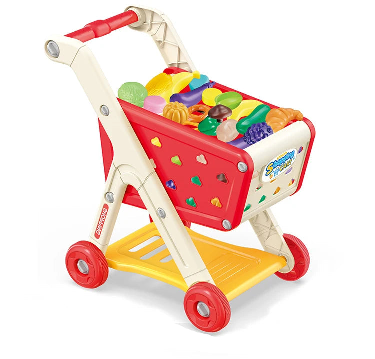 Carrello della Spesa Giocattolo con Frutta e Verdura