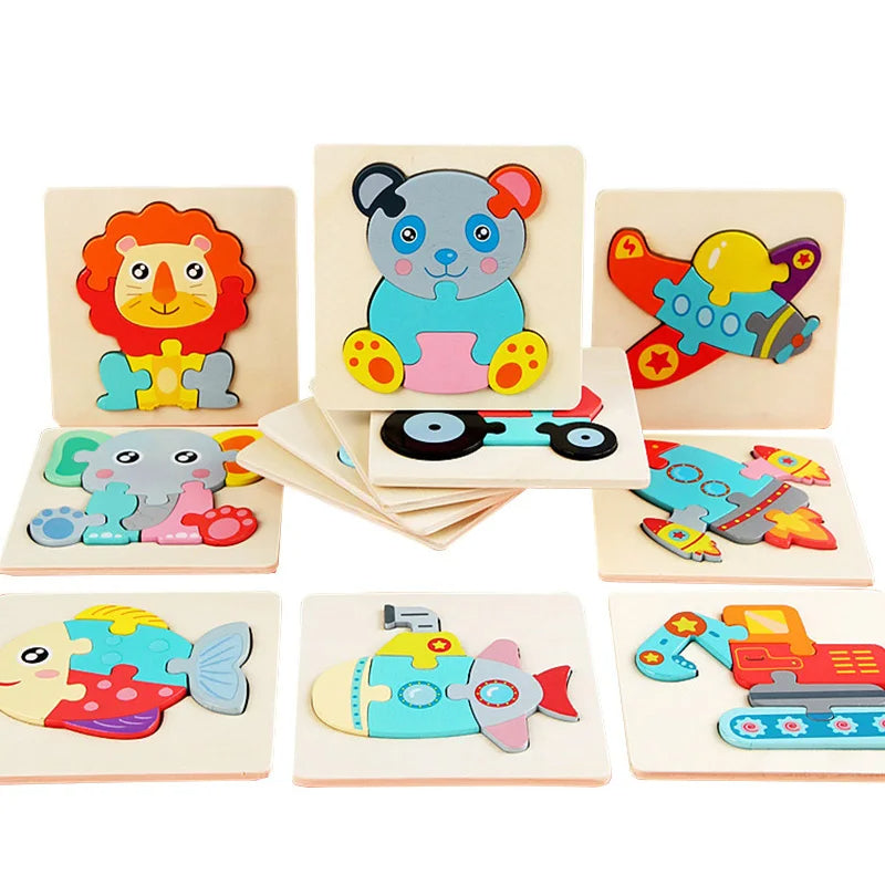 Puzzle Encastrement Montessori en Bois 5 Pièces