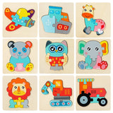 Puzzle Encastrement Montessori en Bois 5 Pièces