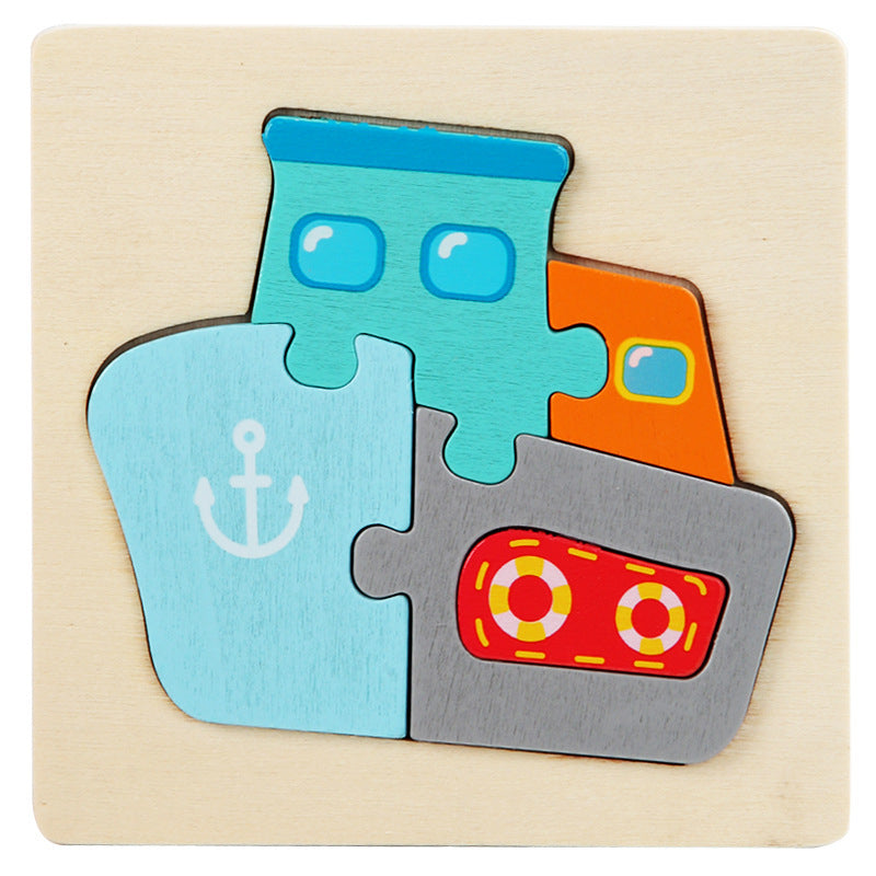 Puzzle Encastrement Montessori en Bois 5 Pièces