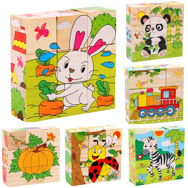 Cubo puzzle per bambini in legno