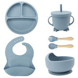 6-Piece Silicone Baby Dinnerware Set with Suction Cup