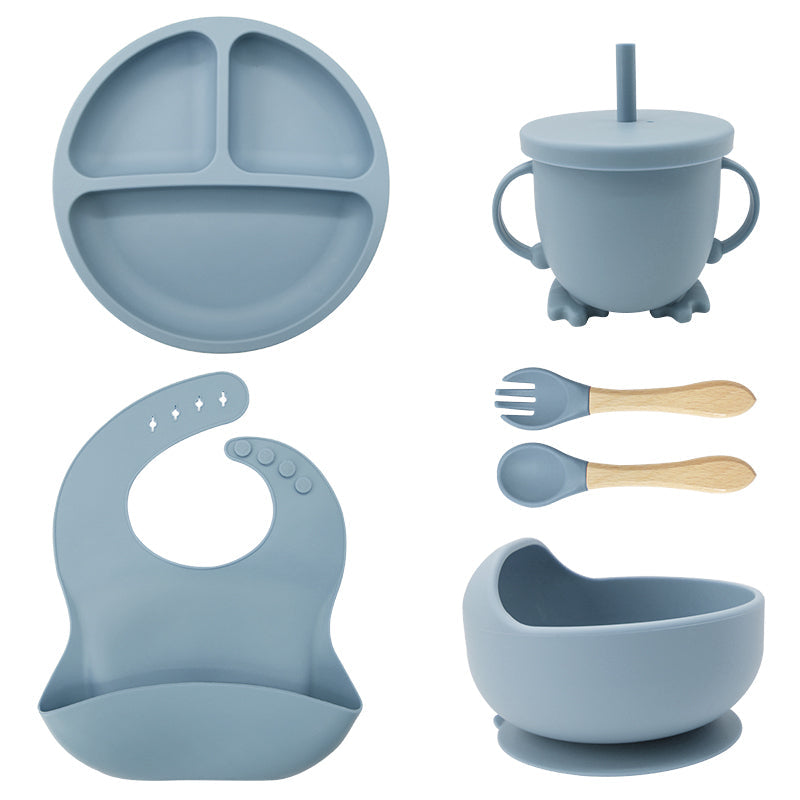 6-Piece Silicone Baby Dinnerware Set with Suction Cup