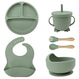 6-Piece Silicone Baby Dinnerware Set with Suction Cup