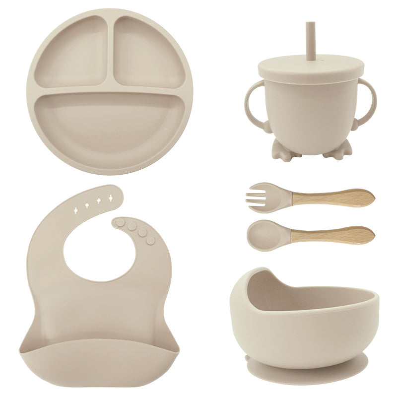 6-Piece Silicone Baby Dinnerware Set with Suction Cup