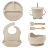 6-Piece Silicone Baby Dinnerware Set with Suction Cup