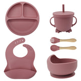 6-Piece Silicone Baby Dinnerware Set with Suction Cup