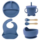 6-Piece Silicone Baby Dinnerware Set with Suction Cup
