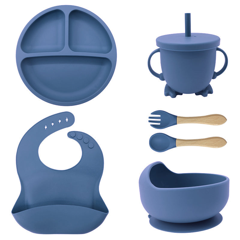 6-Piece Silicone Baby Dinnerware Set with Suction Cup