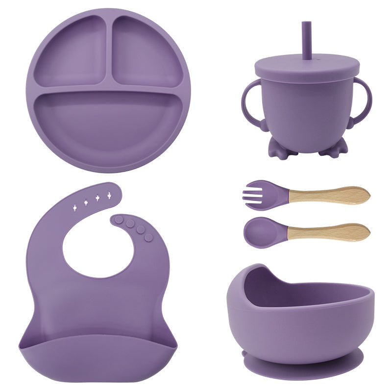 6-Piece Silicone Baby Dinnerware Set with Suction Cup