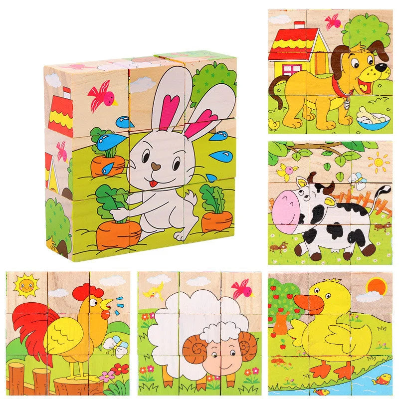 Cubo puzzle per bambini in legno