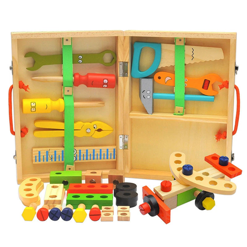 Cassetta degli attrezzi in legno per bambini