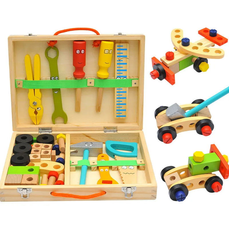Cassetta degli attrezzi in legno per bambini