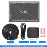 Kits de rétroéclairage led dreamscreen noir avec contrôleur hdmi 2.0 pour lumière ambiance tv synchronisée