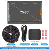 Kits de rétroéclairage led pour tv dreamscreen avec bande led noire 16,4 pieds et contrôleur hdmi pour lumière ambiance tv