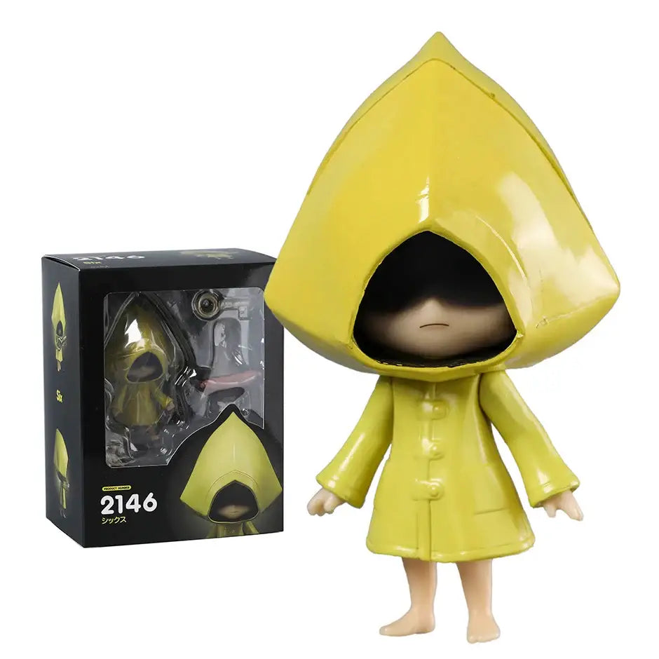 Figurine little nightmares nightmare six version collector avec imperméable jaune brillant à boutons sur le devant