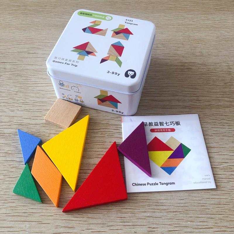 Montessori Travel Puzzle Box (6-in-1 Cognitive Blocks)