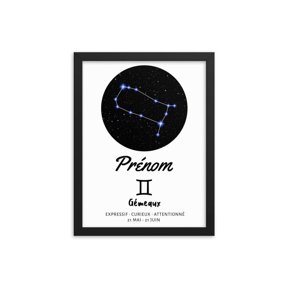 Quadro con nome personalizzato - Segno zodiacale Gemelli