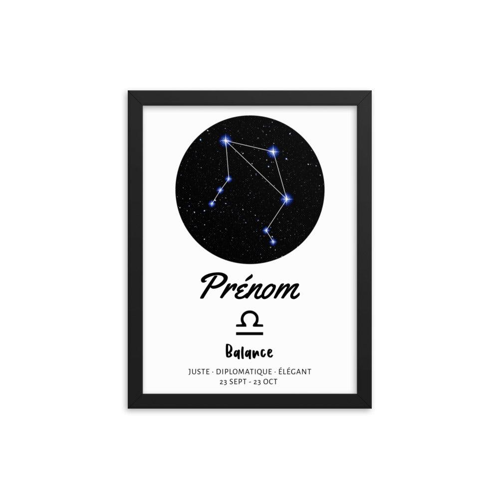 Tableau prénom personnalisé - signe astrologique Balance