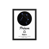 Tableau prénom personnalisé - signe astrologique Balance