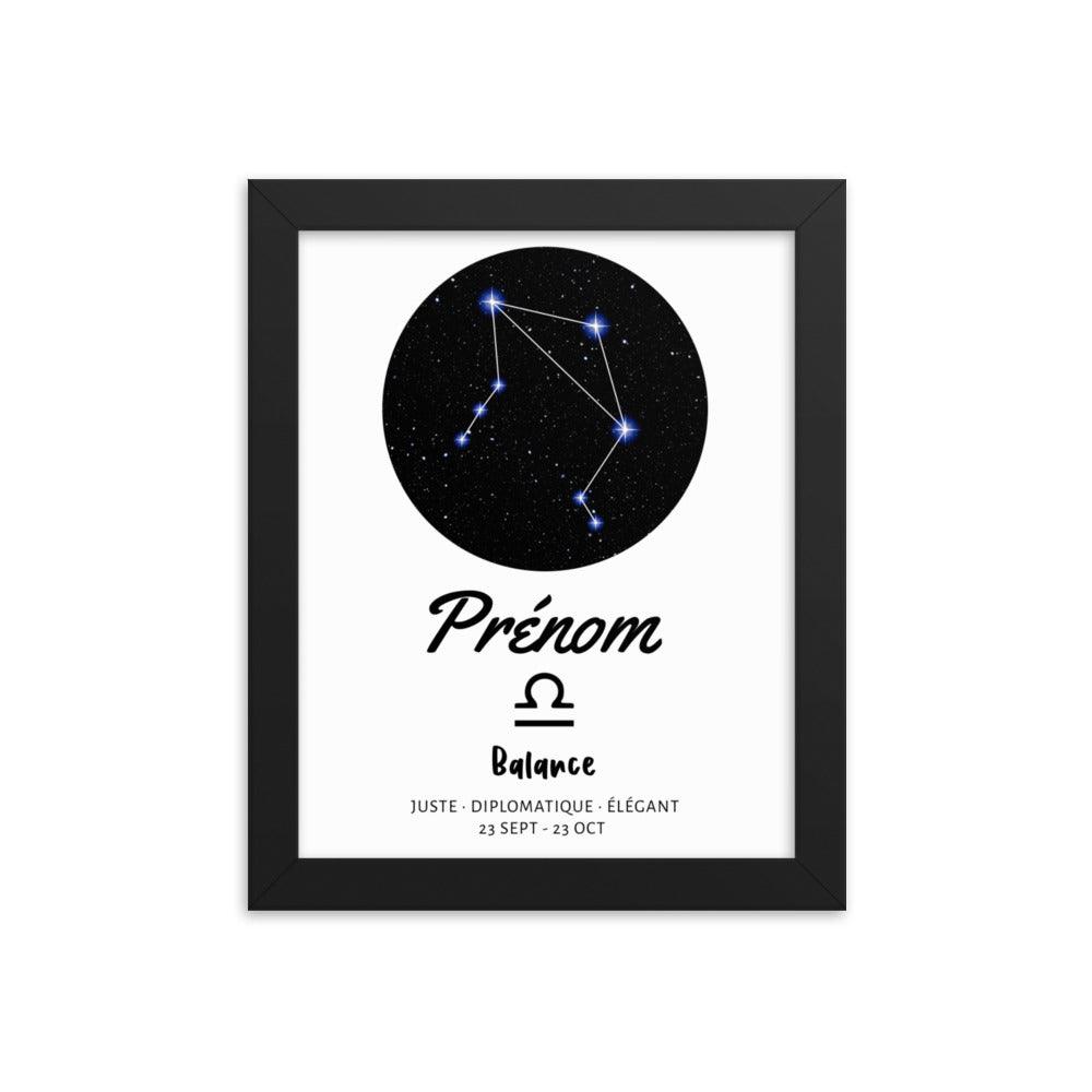 Tableau prénom personnalisé - signe astrologique Balance