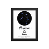Tableau prénom personnalisé - signe astrologique Balance