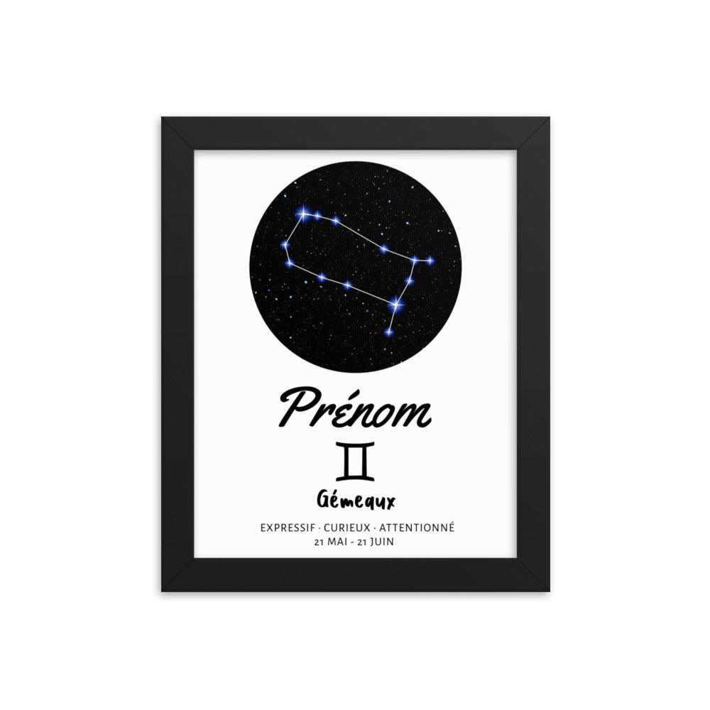 Quadro con nome personalizzato - Segno zodiacale Gemelli