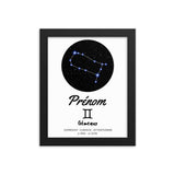 Quadro con nome personalizzato - Segno zodiacale Gemelli