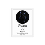 Tableau prénom personnalisé - signe astrologique Balance
