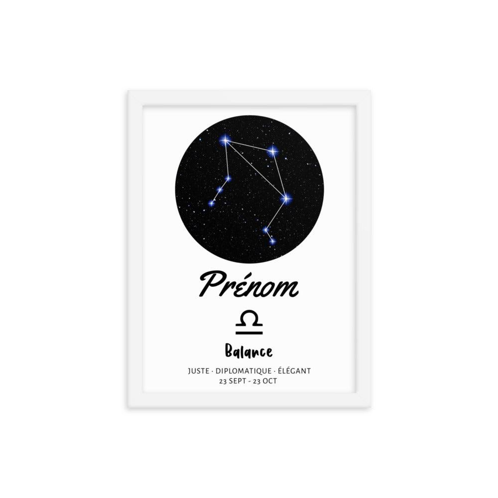 Tableau prénom personnalisé - signe astrologique Balance