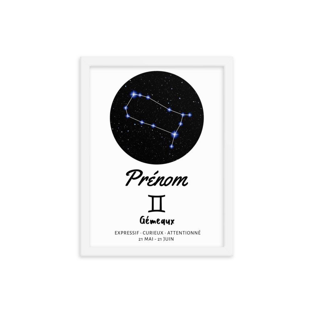 Quadro con nome personalizzato - Segno zodiacale Gemelli