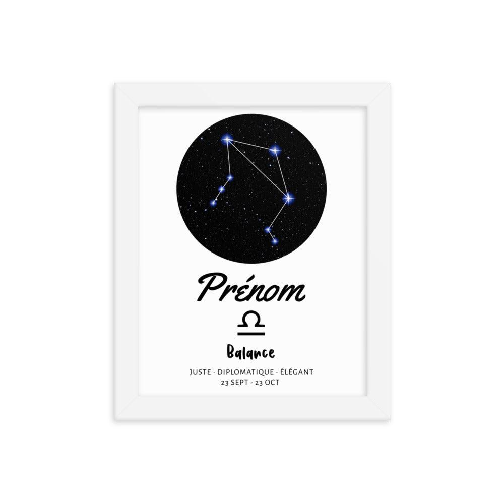 Tableau prénom personnalisé - signe astrologique Balance