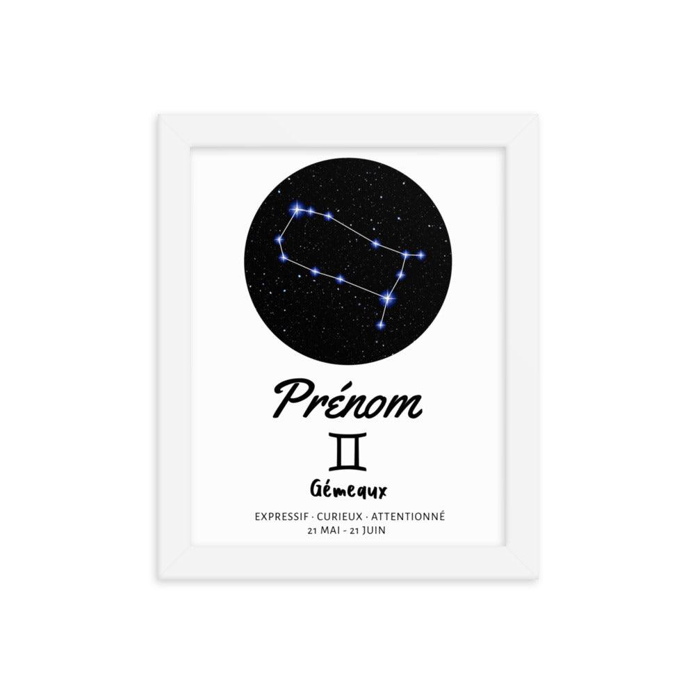 Quadro con nome personalizzato - Segno zodiacale Gemelli