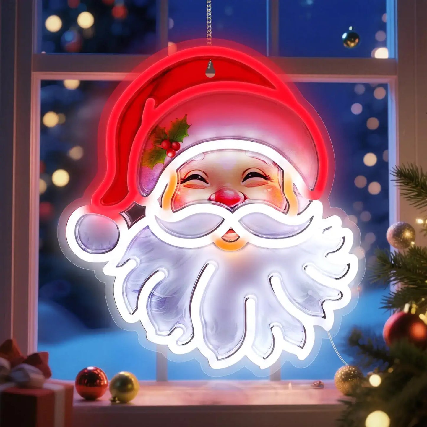 Neon Santa Claus sign